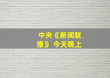 中央《新闻联播》 今天晚上